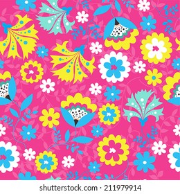Seamless floral pattern.  Flowers background.