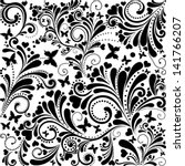 Seamless floral pattern with  flowers and butterflies. Floral vector illustration.