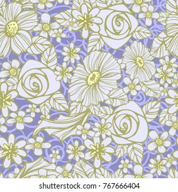 Seamless floral pattern with flowers. Eps-8