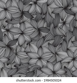 patrón floral sin fisuras con flores de colores grises. ornamento de uniforme floral