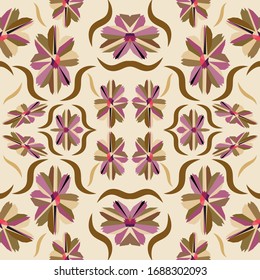 seamless floral pattern with flowers and leaves plants exotic shapes