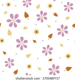 Seamless floral pattern. Flowers, leaves.