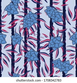 Nahtlose Blumenmuster Blumen und Blätter gestreift wiederholen endlose Hintergrund Titelstruktur für Textilien, Kleidung, Vorhänge, Wickelpapier, Tapeten, ModeStoffdrucke