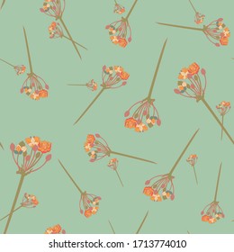 Seamless floral pattern. Flowers and leaves. Color vector background. Summer and spring print	