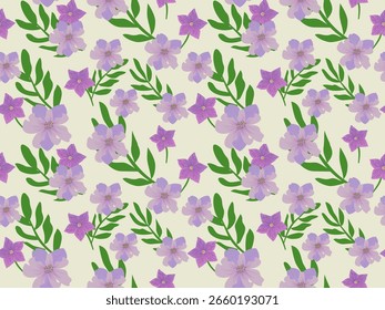 Seamless floral pattern with flowers and leaves for fabric wallpaper and decorative design