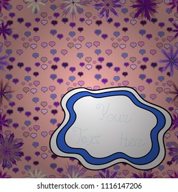 Seamless floral pattern with flowers on pink, white and violet colors. Flowers on pink, white and violet colors in watercolor style.