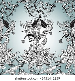 patrón floral sin costuras con flores en colores agradables. Flores en colores agradables en estilo acuarela. Vector. Azul.