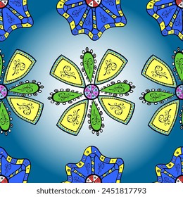 seamless floral pattern with flowers on pleasant colors. Flowers on pleasant colors in watercolor style.