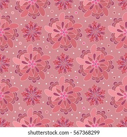 Seamless floral pattern with flowers on a brown background