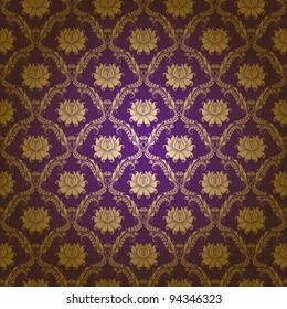 Seamless floral pattern. Flowers on a purple background. EPS 10