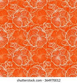 Seamless floral pattern with flowers of pansy