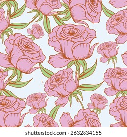 Seamless floral pattern. Flowers peonies. Vintage background. Vector illustration. Dark green, white, gold foil. Template for textiles, wallpaper, paper, curtains, upholstery fabric, interior decor