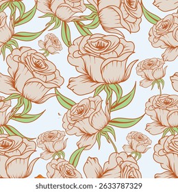 Seamless floral pattern. Flowers peonies. Vintage background. Vector illustration. Dark green, white, gold foil. Template for textiles, wallpaper, paper, curtains, upholstery fabric, interior decor