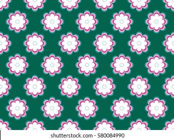 Seamless floral pattern. Flowers with petals of daisies. Vector illustration