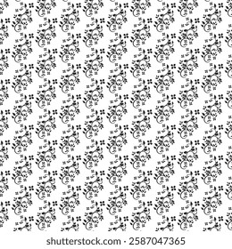 Seamless floral pattern. Flowers scattered over a white background. Stock vector for printing on surfaces. Seamless Pattern for fabric print