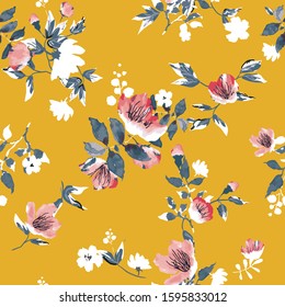 Seamless floral pattern with flowers, spring floral background.