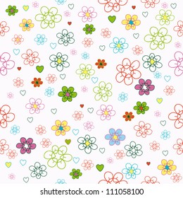 Seamless floral pattern. Flowers texture. Illustration with colorful flowers