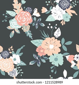 Seamless floral pattern. Flowers texture