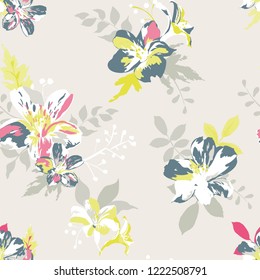 Seamless floral pattern. Flowers texture