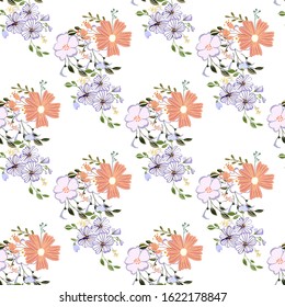 Seamless floral pattern. Flowers texture. Simplicity flower surface pattern design