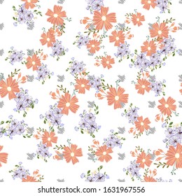 Seamless floral pattern. Flowers texture. Simplicity flower surface pattern design