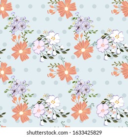 Seamless floral pattern. Flowers texture. Simplicity flower surface pattern design