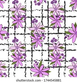 Seamless floral pattern. Flowers texture. Simplicity flower surface soft design.