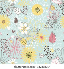 Seamless floral pattern. Flowers texture. Texture can be used for printing onto fabric and paper or scrap booking.