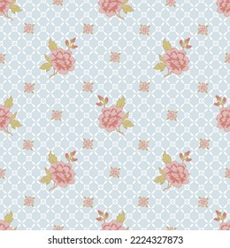 Patrón floral sin foco. Textura de flores. Diseño de la superficie de las flores de simplicidad sobre fondo azul.