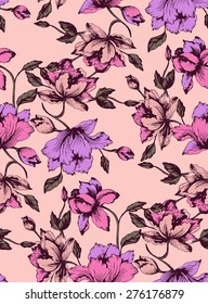 Seamless floral pattern. Flowers texture.