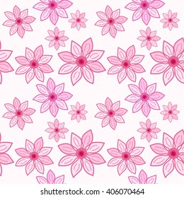 Seamless floral pattern. Flowers texture. Pink flowers vector illustration
