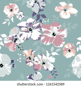 Seamless floral pattern. Flowers texture.Vector illustration