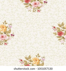 Seamless floral pattern with flowers Vector Illustration