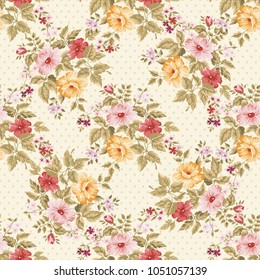 Patrón floral sin fisuras con flores Ilustración vectorial