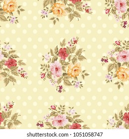 Seamless floral pattern with flowers Vector Illustration