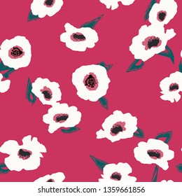 Seamless floral pattern with flowers - Vector 