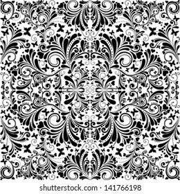 Seamless floral pattern with  flowers. Floral vector illustration.