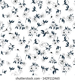 Seamless floral pattern with flowers - Vector 