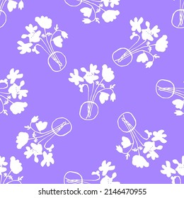Seamless floral pattern with flowers. Vector illustration for fabric, wallpaper, clothes, linens.- Vector.
