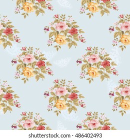 Patrón floral sin fisuras con flores Ilustración vectorial EPS8