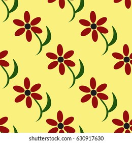 Seamless floral pattern with flowers. Vector illustration.