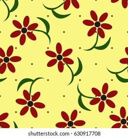 Seamless floral pattern with flowers. Vector illustration.