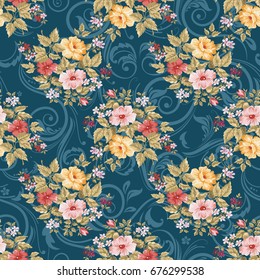 Seamless floral pattern with flowers Vector Illustration EPS8