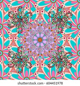 Seamless floral pattern with flowers, watercolor. Vector flower illustration. Seamless pattern with floral motif.