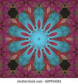 Seamless floral pattern with flowers, watercolor. Vector flower illustration. Seamless pattern with floral motif.