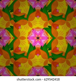 Seamless floral pattern with flowers, watercolor. Vector flower illustration. Seamless pattern with floral motif.