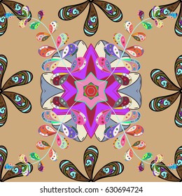 Seamless floral pattern with flowers, watercolor. Vector flower illustration. Seamless pattern with floral motif.