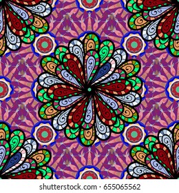 Seamless floral pattern with flowers, watercolor. Vector flower illustration. Seamless pattern with floral motif.