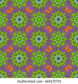 Seamless floral pattern with flowers, watercolor. Vector flower illustration. Seamless pattern with floral motif.