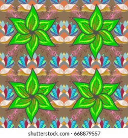 Seamless floral pattern with flowers, watercolor. Vector flower illustration. Seamless pattern with floral motif.